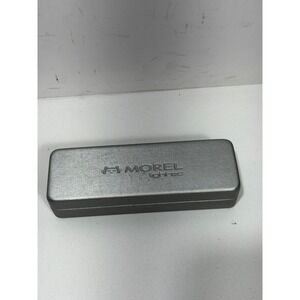 Morel Lightec Hard Eyeglass Case Metallic Silver Slim Rectangular Case